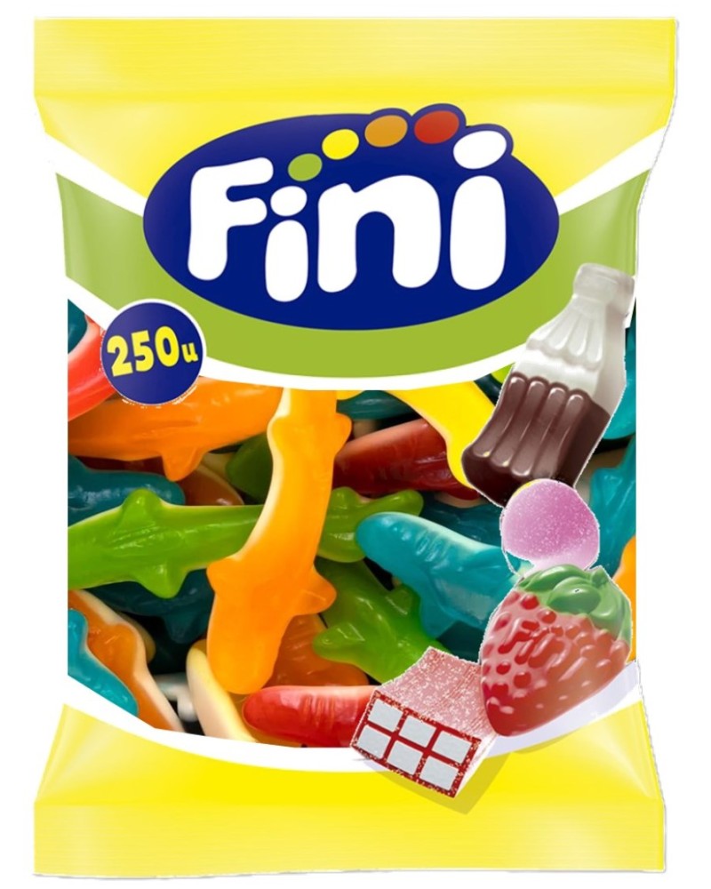 Gominola Tiburones Brillo 250 ud Fini